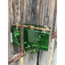 Descubre nuestro nuevo bolso elegante Clutch Transparente Verde.