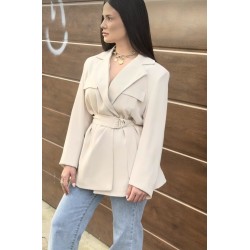 BLAZER FLUIDA BEIG BOLSILLOS